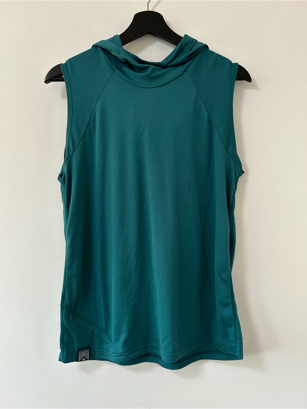 oiselle Teal Sleeveless Hooded Running Tank